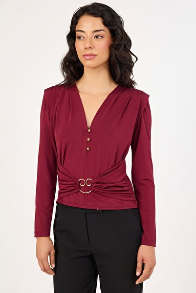 FEVER Büzgülü minimal aksesuarlı bluz