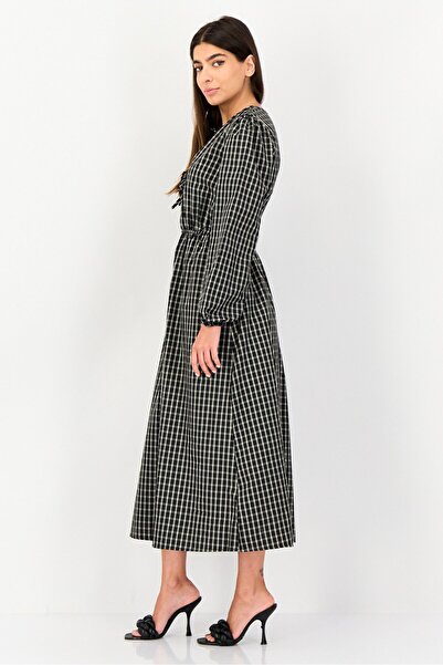 Threadbare Women Check Print Midi Dress, Multicolor