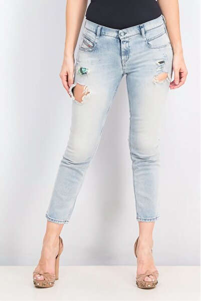 Diesel Women Slim Fit Rip Stretchable Jeans, Bleach