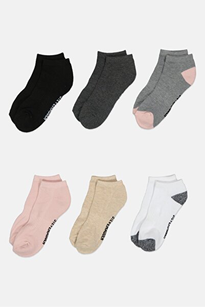 Steve Madden Women 6 Pair Brand Logo Low Cut Socks, Multicolor