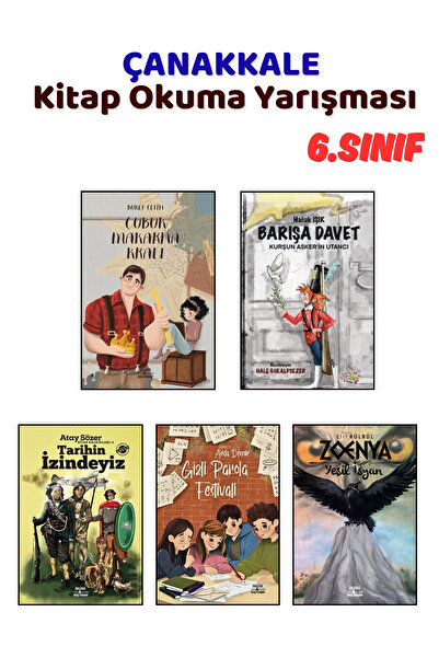 Yağmur Çocuk Çanakkale Kitap Okuma Yarışması 6.Sınıf Kitapları, 5 Kitap Set, ...