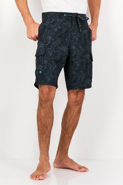 Zeroxposur شورت سباحة رجالي بنقشة رذاذ، أسود