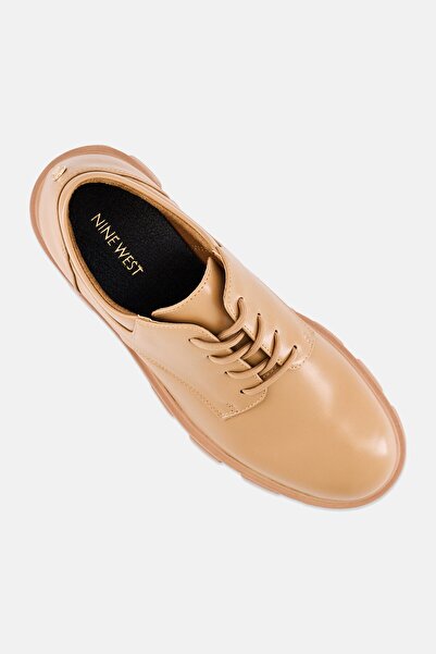 Nine West Women Leather Lace Up Shoes, Tan