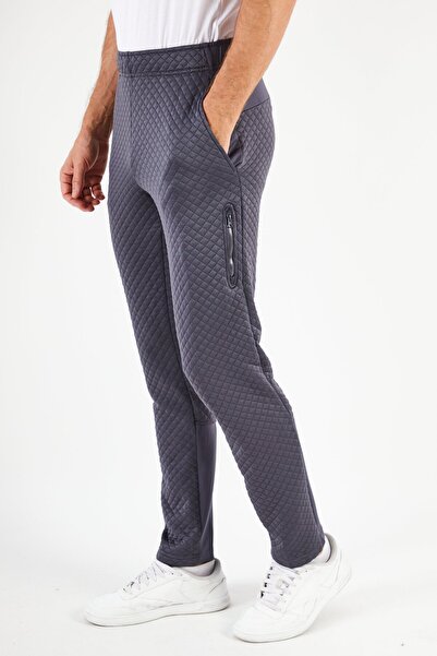 unipro Men Tapered Fit Quilted Sweatpants, Asphalt