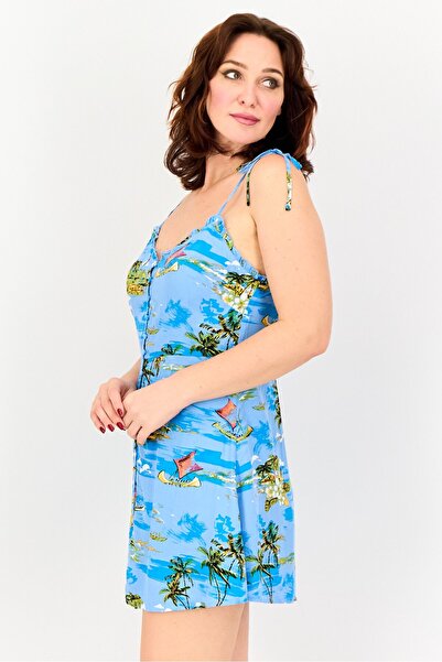 Forever 21 Women Allover Print Mini Dress, Multicolor