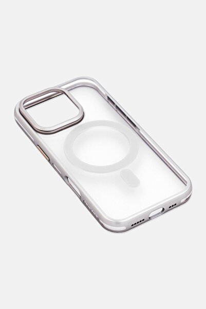Levelo iPhone 16 Pro Elio PC Protective Case With Camera Ring Stand, Silver