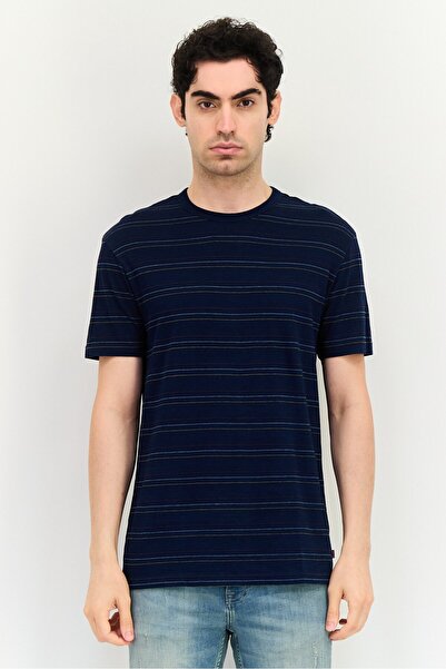 Levi's Men Crew Neck Short Sleeve Stripe T-Shirt, Navy