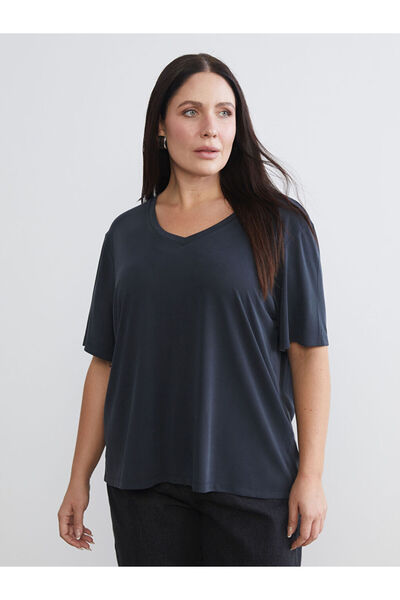 LC Waikiki Plus Size V Planting Women's T-Shirt 2-Pack from Uzg Store for Sty...