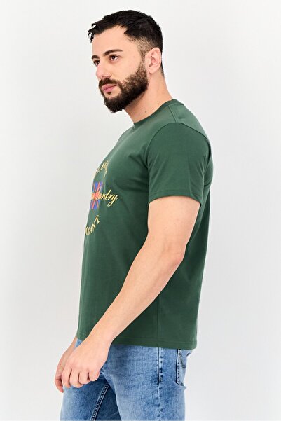 English Laundry Men Crew Neck Short Sleeves Vintage Logo T-Shirt, Moss Green