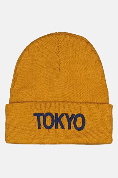 DeFacto Women Embroidered Beanie, Mustard