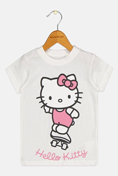 SANRIO Toddlers Girl Short Sleeve Hello Kitty Graphic Print T-Shirt, White