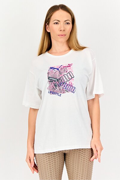 Puma Women Sportswear Fit Short Sleeve Outdoor T-Shirt, White