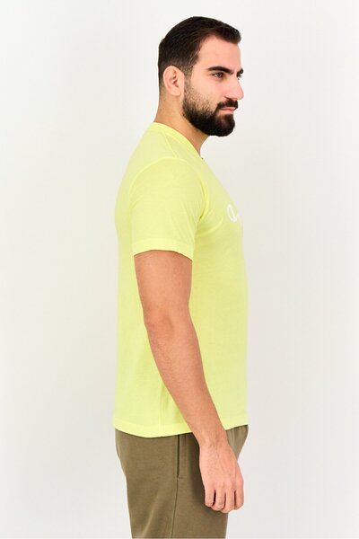 Champion Men Sportswear Fit Brand Logo Short Sleeve Outdoor T-Shirt, Yellow