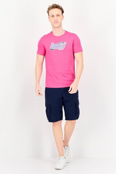Levi's Men Crew Neck Short Sleeves Graphic Print T-shirt, Pink