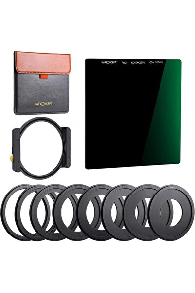 K&F CONCEPT KIT Square Filters 100x100mm ND1000 SKU.1813 with Holder and Adapter Rings
