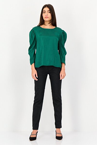 Levi's Women Crew Neck Solid Long Sleeves Top, Green