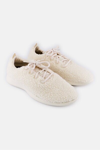 Allbirds حذاء نسائي من الصوف الناعم برباط، أبيض