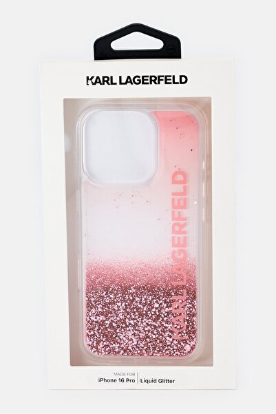 Karl Lagerfeld iPhone 16 Pro Liquid Glitter Protective Case, Pink