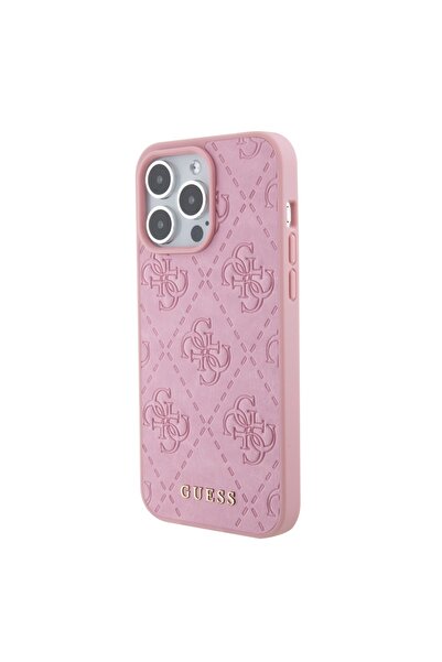 Guess Θήκη για iPhone 15 Pro Max, με κορδόνι, δερμάτινη θήκη 4G με σφραγίδα, - Ροζ