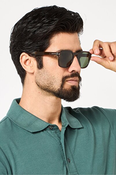 BOSS Men 20680209Q51QT Square Sunglasses, Brown