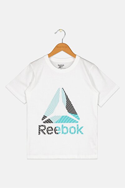 Reebok Kids Boy Brand Logo Short Sleeve Outdoor T-Shirt, White