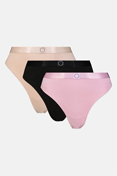Bcbgeneration Women 3 Pieces Brand Logo Thong, Multicolor