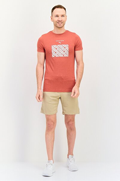 Puma Men Slim Fit Short Sleeve Outdoor T-Shirt, Brown