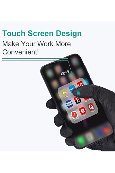 OptiTect Black Medical Disposable Vinyl Gloves - Latex Free, Powder Free, and Food Safe