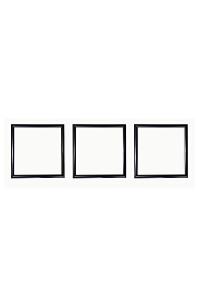 AS TİCARET Decorative Frame Set 3 Pieces 20X20 Pvc with Glass Black