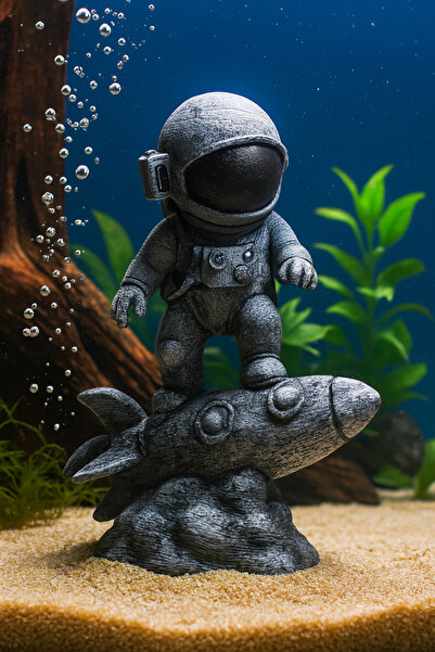 MD×JOA Akvaryum Dekoru 🜸 Hurda Astronot Heykeli 🜸 KarışıkRenk 🜸 Mini Akvar...