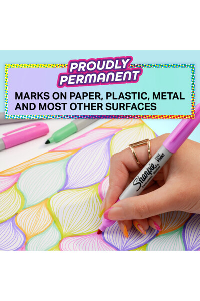 Sharpie Set of 5 Glam Pop Fine Point markers, bullet tip 0.9 F