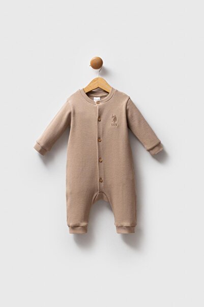 U.S. Polo Assn. Buttoned Baby Boy Camisole Jumpsuit