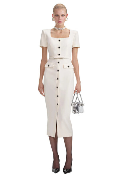 Self Portrait Krem Rengi Elbise