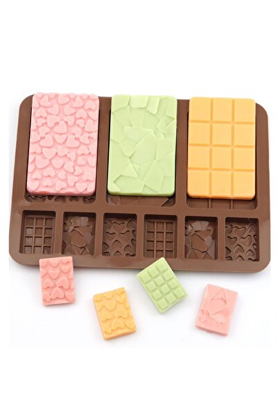 LUXER Forma Din Silicon Pentru Ciocolata De Casa, 3 Mini-Tablete 8.8x5.5 cm si 6 Mini-Tablete 3.6x2.6 cm