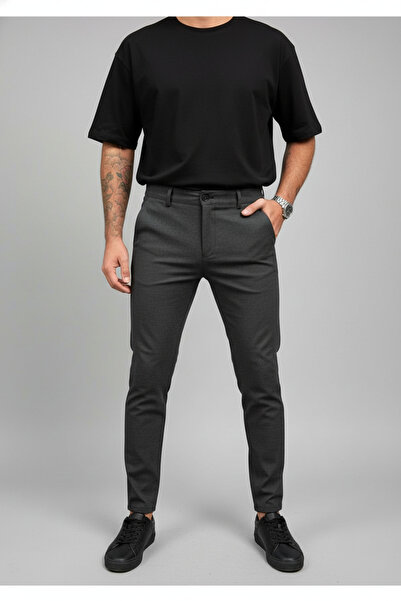 hello7 Ανδρικό παντελόνι με λεπτή εφαρμογή W Pattern Slim Fit Κομψό και μοντέρνο