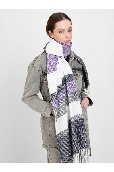 Tuva Patterned Shoulder Shawl - Lilac -