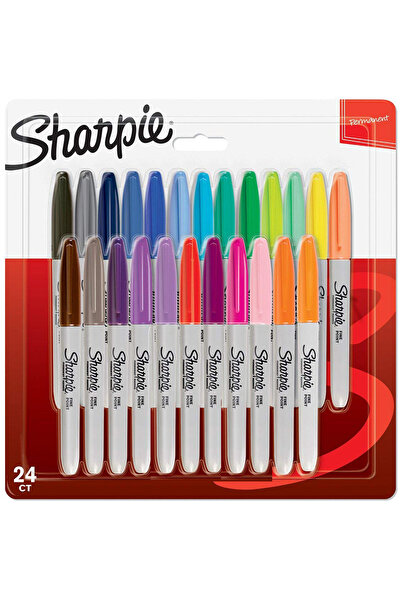 Sharpie Set of 24 Fine Point markers, assorted colors, bullet tip 0.9 F