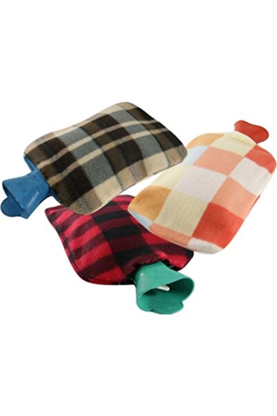 Kiesa Warm Water Bag with Polar Cover 2 Pieces Square Patterned Washable Polar