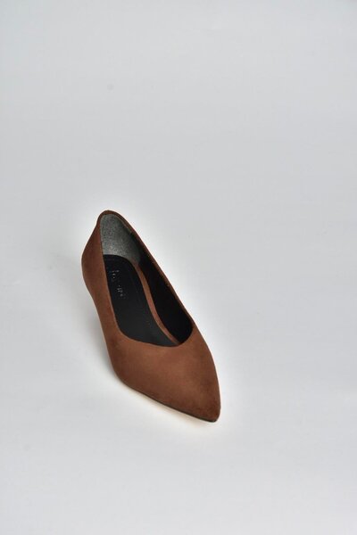 Fox Shoes V404090302 Brown Suede Pointed Toe Low Heel Women's Shoes