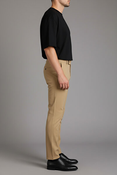 hello7 Yandan Düğme Detaylı Slim Fit Erkek Pantolon