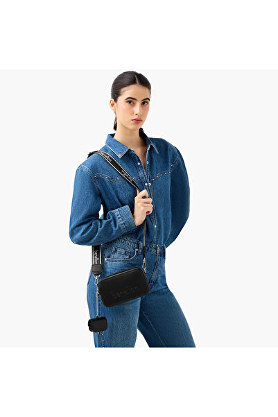 United Colors of Benetton UCB Logo Embossed Crossbody Bag with Coin Purse