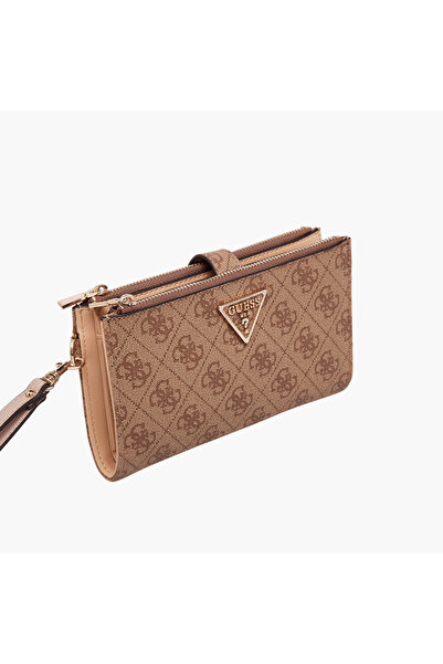 Guess Logo Print Wallet with Wrist Strap