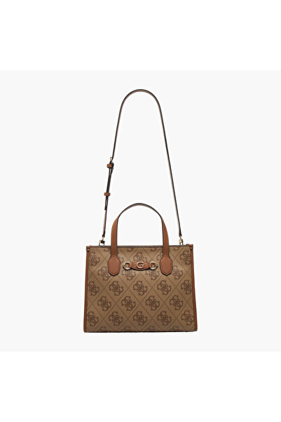 Guess Monogram Texture Tote Bag with Detachable Strap