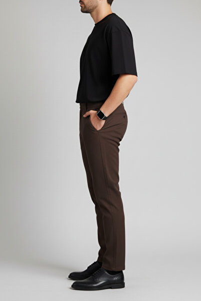 hello7 Yandan Düğme Detaylı Slim Fit Erkek Pantolon