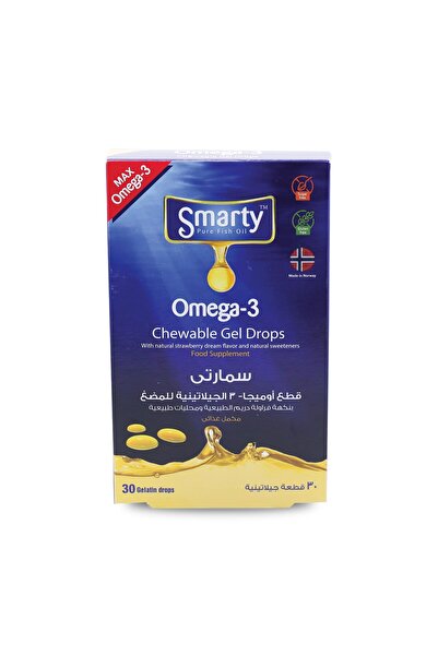 SuLinda سمارتي أوميجا 3 مع زيت السمك DHA بنكهة الفراولة 30 علكة