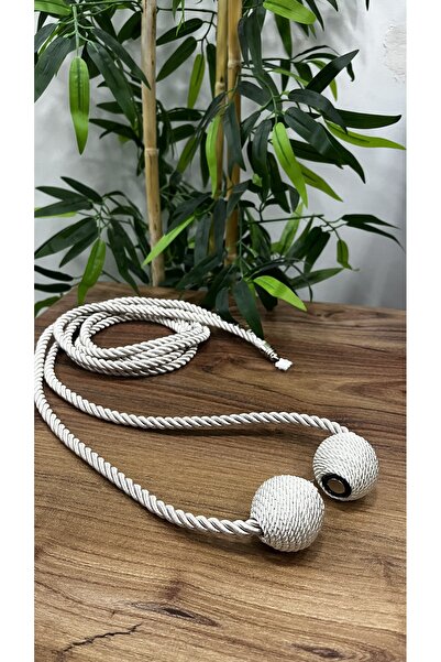 Aftor Tekstil Mıknatıslı Perdeyi Kornişten Toplama Braçolü- Ekru Renk