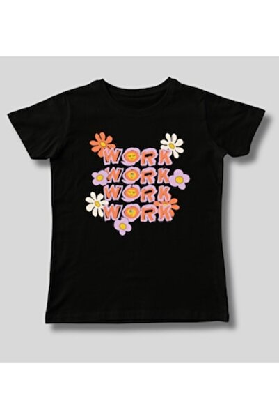 OEM Women's T-Shirt with Print, Work, Cotton, Black, XL INTL