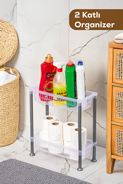 Porsima 5157 2 Katlı Raf - Çok Amaçlı 2 Katlı Evye Altı Düzenleyici Dolap Içi...
