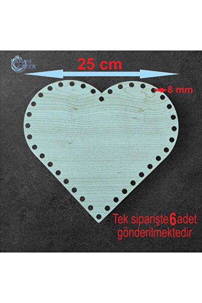 ASUDE HEDİYELİK Cremă pentru inimă din lemn 25 cm 6 buc. Tavă din bambus Plac...