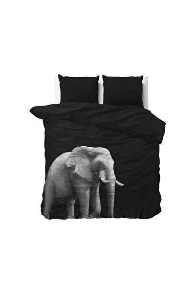 Sleeptime Lenjerie de pat, Sleeptime, pentru 1 persoană,, Elephant Black, Microfibră, 200x240 cm
